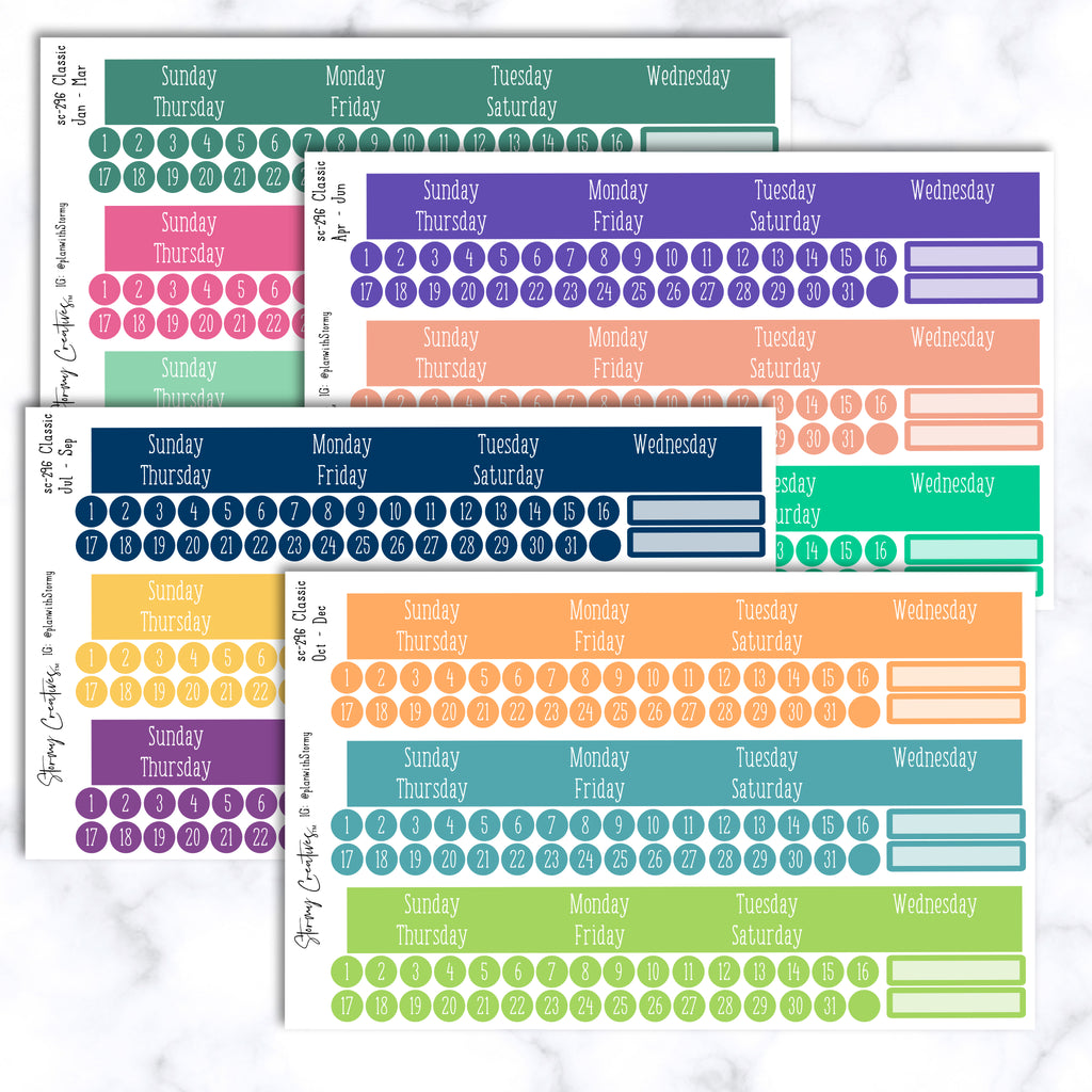 Erin Condren Classic Colors Custom Monthly Layout