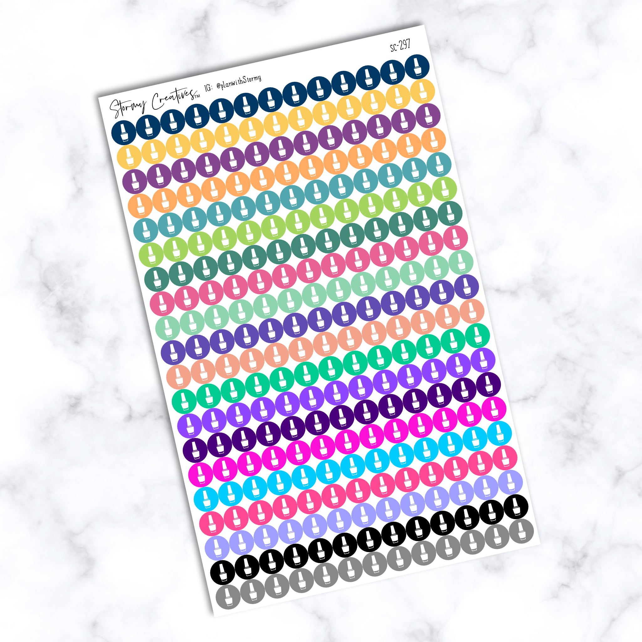 Small Nail Polish Dot Stickers