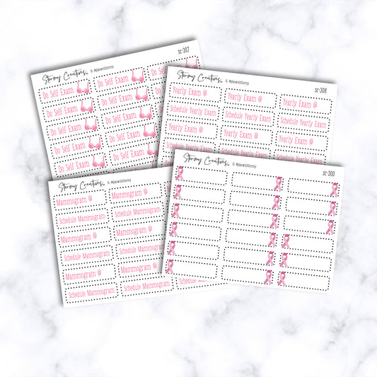 Breast Cancer Preventative Planner Stickers