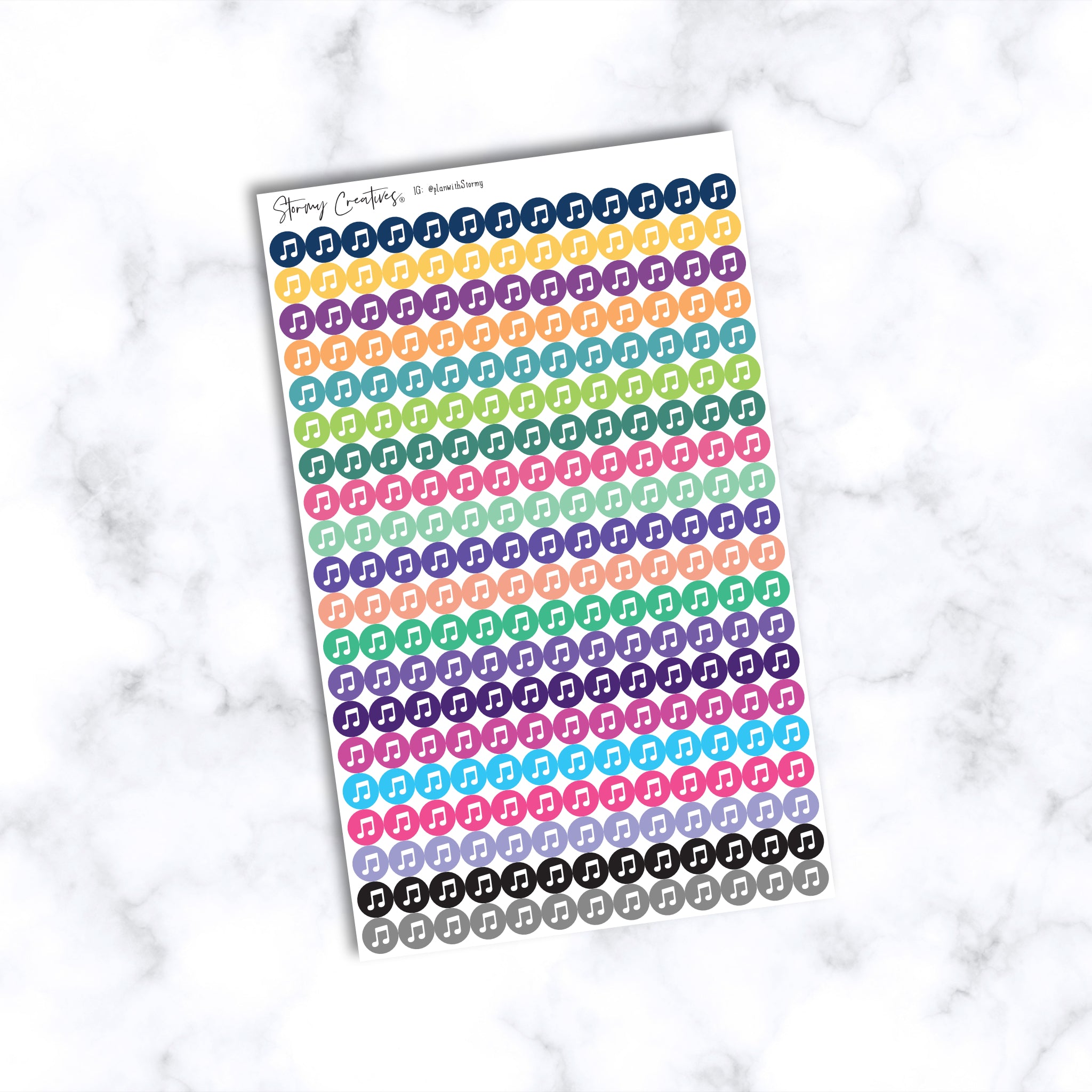 Small Music Dot Stickers